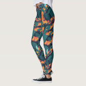 Trendy Coole Oranje Slang Patroon Jungle Camouflag Leggings (Links)