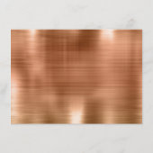 Trendy Copper Folie & Blauwgroen tekstbruiloft Informatiekaartje (Achterkant)