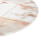 Trendy Copper Roos Gold Metallic marble Monogram Snijplank (Hoek)