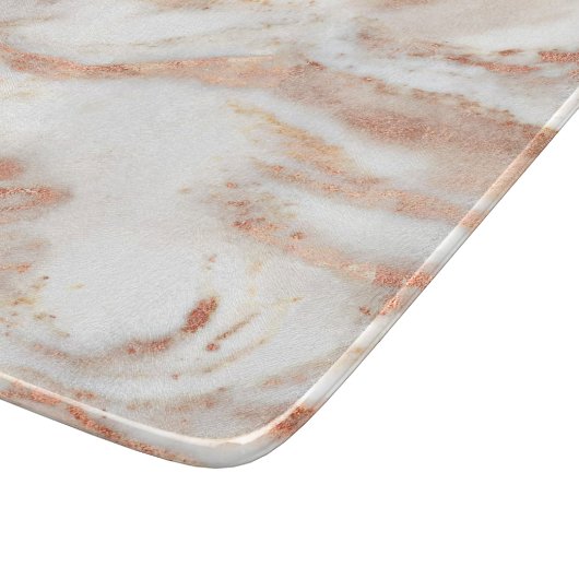 Trendy Copper Roos Gold Metallic marmer Snijplank (Hoek)