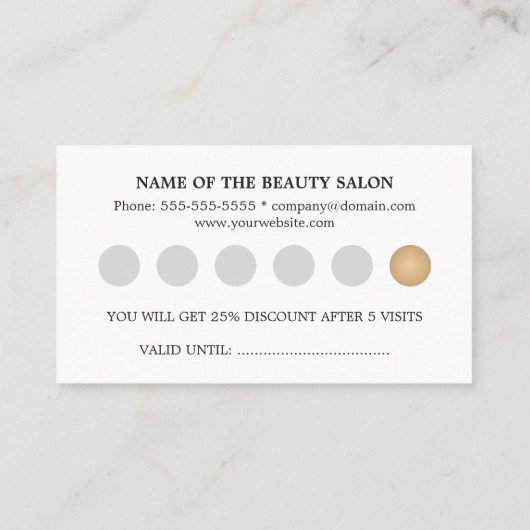 Trendy Copper Striped Grey Hair Salon Loyalty Kaar (Achterkant)