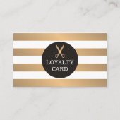 Trendy Copper Striped Grey Hair Salon Loyalty Kaar (Voorkant)