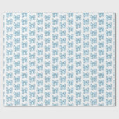 Trendy Coquette Baby Blauw Bow Patroon Cadeaupapier (Vlak)