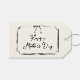 Trendy Coquette Bow Happy Moederdag Champagne Cadeaulabel