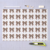 Trendy Coquette Bow Pattern Mocha Brown Tissuepapier (Craft)