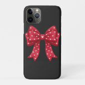 Trendy Coquette Red Ribbon Bow with White Hearts Case-Mate iPhone Case (Achterkant)