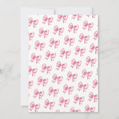 Trendy Coquette Roze Blush Bow Sweet 16 Party Kaart (Achterkant)