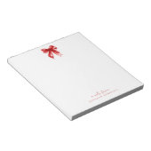 Trendy Coquette Strik Met Naam Notitieblok (Schuin)