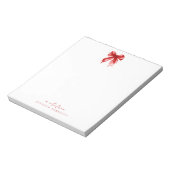 Trendy Coquette Strik Met Naam Notitieblok (Linkerzijde)