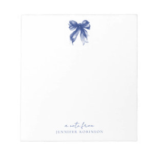 Trendy Coquette Strik Navyblauw met Naam Notitieblok