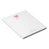 Trendy Coquette Strik Roze m/ Naam Notitieblok (Schuin)