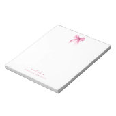 Trendy Coquette Strik Roze m/ Naam Notitieblok (Linkerzijde)