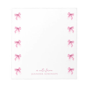Trendy Coquette Strikken Roze met Naam Notitieblok