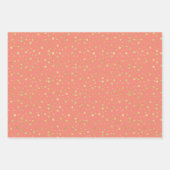 Trendy Coral en Gold Pattern Inpakpapier Vel (Voorkant 2)