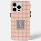 Trendy Coral Grey iPhone Hoesje Transparant Monogr (Achterkant)