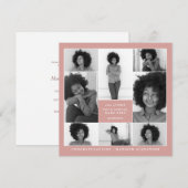 Trendy Coral Photo Collage Graduparty Kaart (Voorkant / Achterkant)