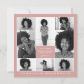 Trendy Coral Photo Collage Graduparty Kaart (Voorkant)