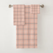 Trendy Coral Plaid Towels Sleek and Subtle Look Bad Handdoek (Insitu)