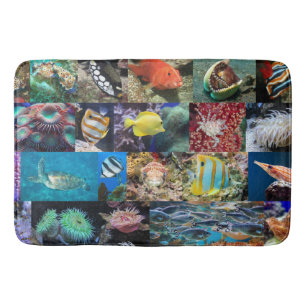 Trendy Coral Reef Marine Life: Vis en dieren Badmat