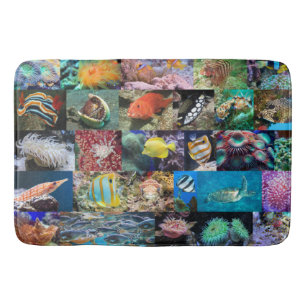 Trendy Coral Reef Marine Life: Vis en dieren Badmat