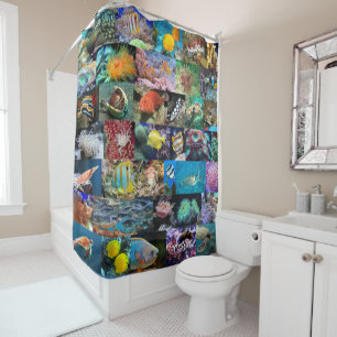 Trendy Coral Reef Marine Life: Vis en dieren Douchegordijn