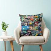 Trendy Coral Reef Marine Life: Vis en dieren Kussen (Stoel)