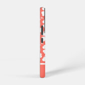 Trendy Coral White Hibiscus Pattern Samsung Galaxy Hoesje (Rechterkant)