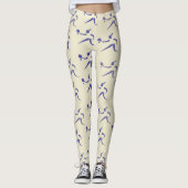 Trendy Cornsilk Witte Vrouwen Tennis Patroon Leggings (Voorkant)
