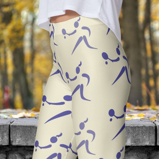 Trendy Cornsilk Witte Vrouwen Tennis Patroon Leggings
