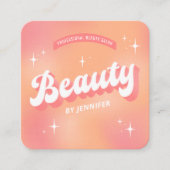 Trendy Cosmetoloog Lashes Retro Girly Beauty Vierkante Visitekaartje (Voorkant)