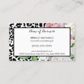 Trendy Cosmetoloog Leopard Print Roze Bloemen Visitekaartje (Achterkant)
