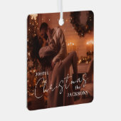 Trendy Couple Christmas Photo Metal Ornament  (Voorkant Rechts)