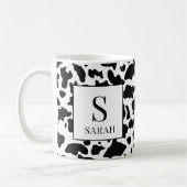 Trendy Cow Print Monogram Initial Name Mug Koffiemok (Links)