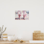 Trendy Cowgirls Boots Waterverf Wandelen op het st Poster (Keuken)