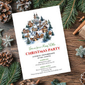 Trendy cozy Christmas scene festive dinner invites Kaart