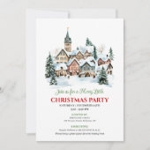 Trendy cozy Christmas scene festive dinner invites Kaart (Voorkant)