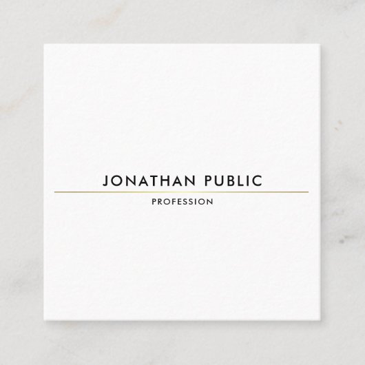 Trendy Creatief Eenvoudig Ontwerp Gouden Witte Sja Vierkante Visitekaartje (Voorkant)