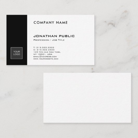 Trendy Creative Black White, stijlvol Logo design Visitekaartje (Voorkant / Achterkant)