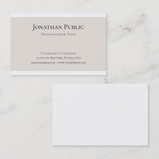 Trendy Creative Clean Design Modern Plain Luxe Visitekaartje (Voorkant / Achterkant)