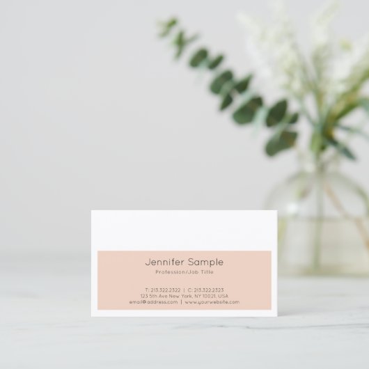 Trendy Creative Design Modern Slank Plain Luxe Visitekaartje (Staand voorkant)