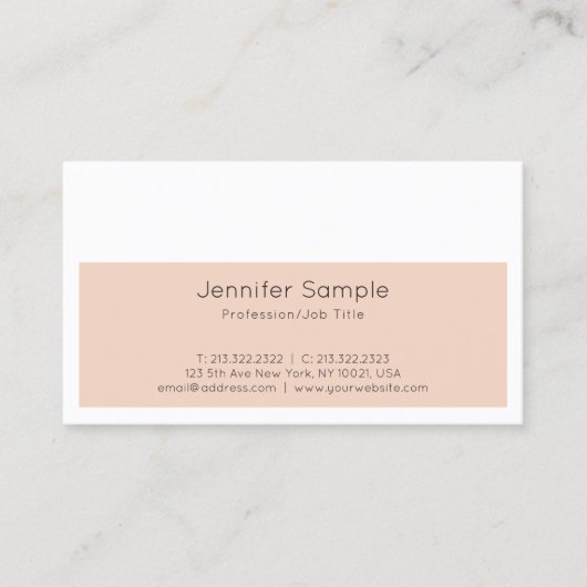 Trendy Creative Design Modern Slank Plain Luxe Visitekaartje (Voorkant)