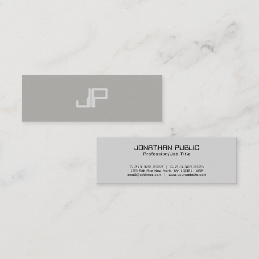 Trendy Creative Design Monogram Minimalist Plain Mini Visitekaartje (Voorkant / Achterkant)