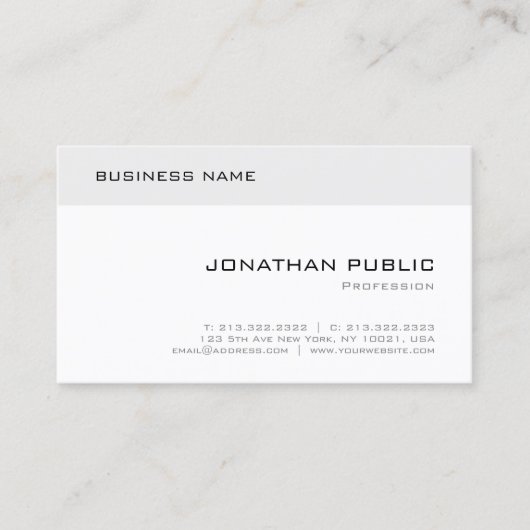 Trendy Creative Modern Elegant Eenvoudige Sjabloon Visitekaartje (Voorkant)