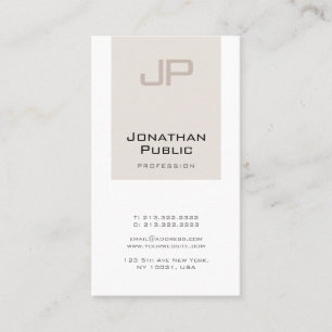 Trendy Creative Monogram Professional Sleek Plain Visitekaartje