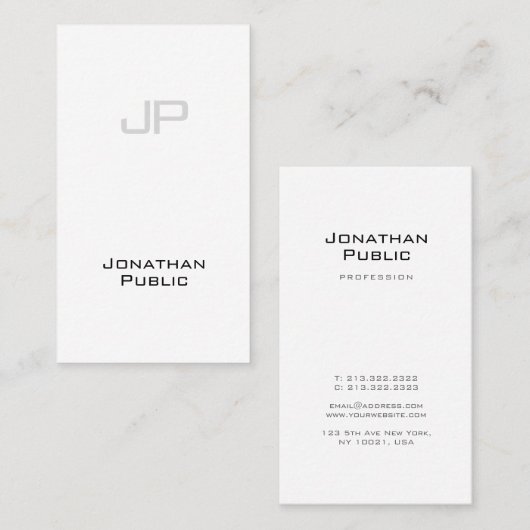 Trendy Creative Monogram Slank Luxe Design Visitekaartje (Voorkant / Achterkant)