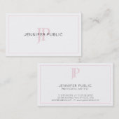Trendy Creative Monogrammed Professional Plain Visitekaartje (Voorkant / Achterkant)