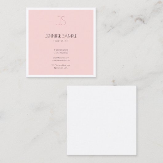 Trendy Creative Monogrammed Sleek Grafisch Ontwerp Vierkante Visitekaartje (Voorkant / Achterkant)