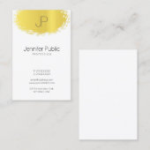 Trendy Creative Monogrammed Sleek Plain Gold Kijk Visitekaartje (Voorkant / Achterkant)