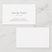 Trendy Creative Simple Design Modern Plain White Visitekaartje (Voorkant / Achterkant)