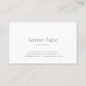 Trendy Creative Simple Design Modern Plain White Visitekaartje (Voorkant)